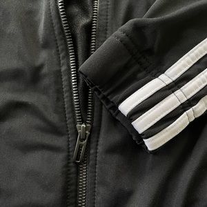 Adidas black WMNS essential warm-up slim 3-stripes track top size Small